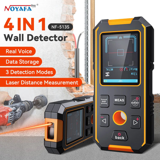 NOYAFA Handheld Wall Metal Detector Scanner With Positioning Hole Wooden AC Wires Metal Pipes Rebars Detecting Tool Wire Finder