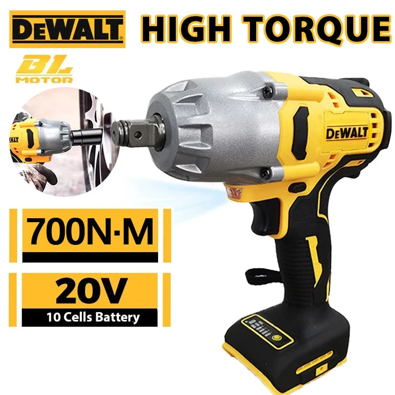 1/2in High Torque Electric Wrench Brushless Cordless Impact Wrench Decoration Team Power Tools For Dewalt 20V Battery