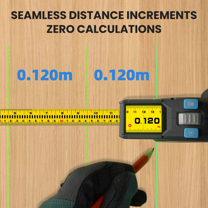 100M Laser Tape DTX10 Sophisticated Laser Distance Meter Bluetooth Laser Tape Measure with Green Laser Line Marking,for Design