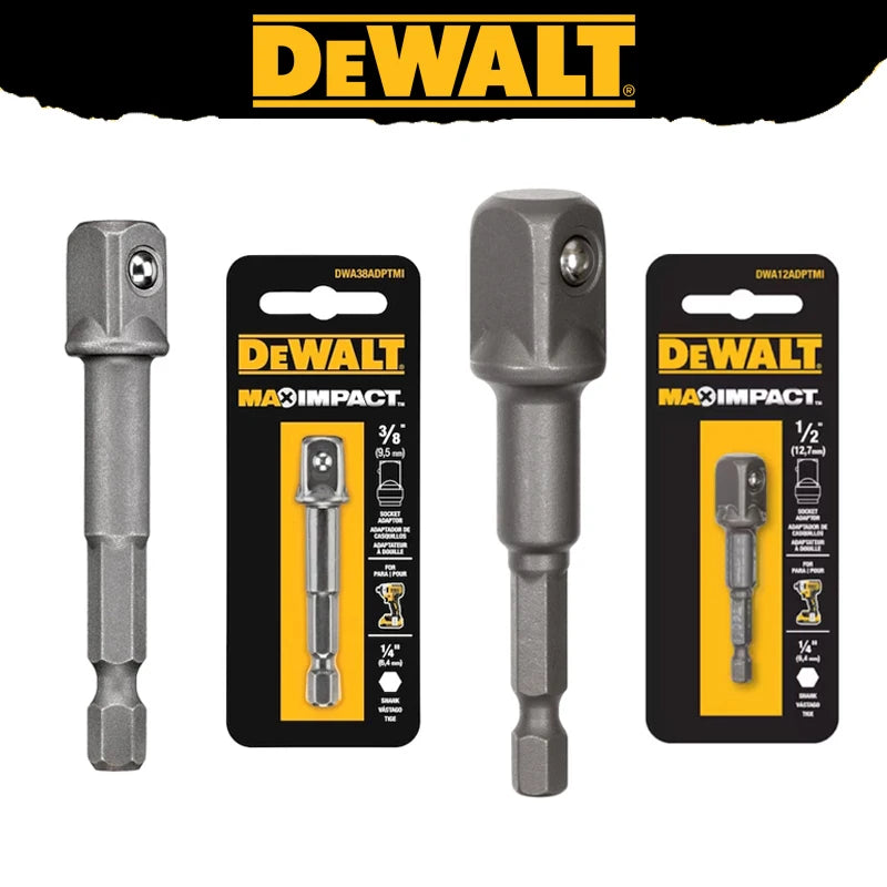 DEWALT DWA12ADPTMI DWA38ADPTMI Square Adapter Max Impact 1/4" TO 1/2" 3/8" Conversion Hex Adapter Power Tool Accessories