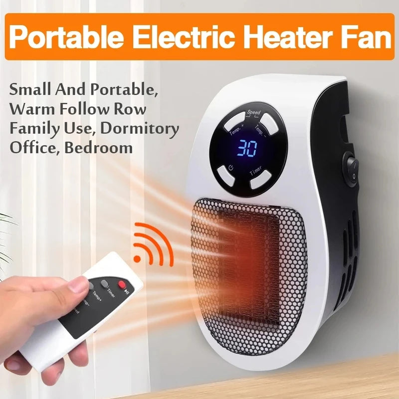 Portable Electric Heater, Plug in Wall, Room Heater, Home Appliance, Heating Stove, Mini Radiator, Remote Warmer Machine