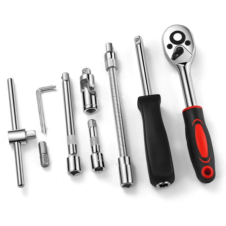 Wrench Set 46 Pcs Tool Kit For Car Tool Screwdriver And Bit Ratchet Torque Quick Wrench Spanner Wrench Socket Key Hand Tools