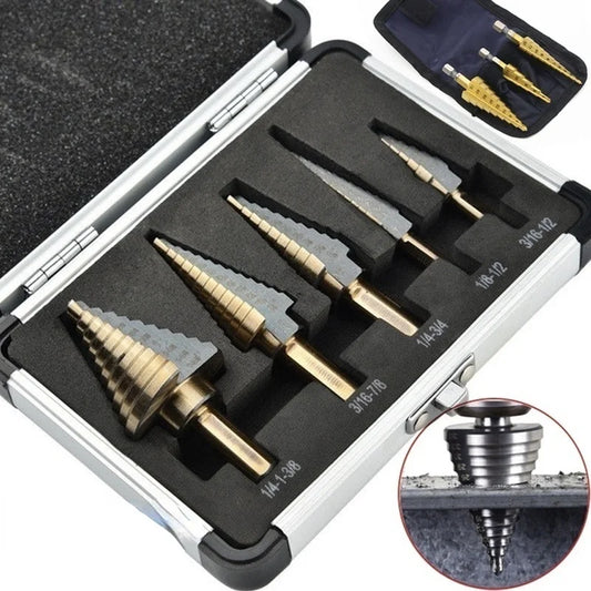 ZK3 HSS 4241 Cobalt Multiple Hole 50 Sizes Step Drill Bit Set Tools Aluminum Metal Drilling Tool for Metal Wood Step Cone Drill