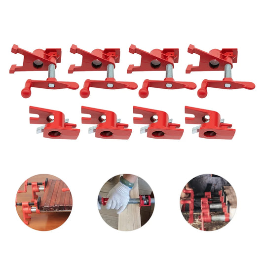 4 Pack 3/4" Wood Gluing Pipe Clamp Set Heavy Duty PRO Cast Iron Quick Release Bar Clamps Kit with Wide Base for Woodworking